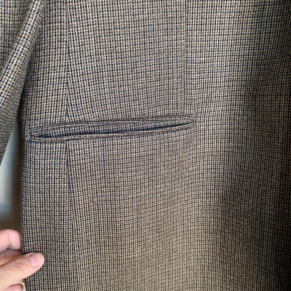 Chaps 100% Wool Blazer Sport Coat Jacket Sz.44L Brown Tweed Pattern 2 Button - Picture 3 of 10